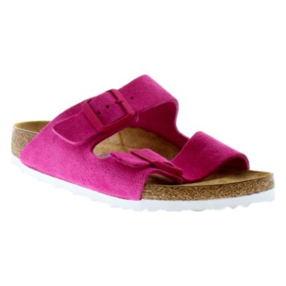 Birkenstock Pink Arizona Sandals.